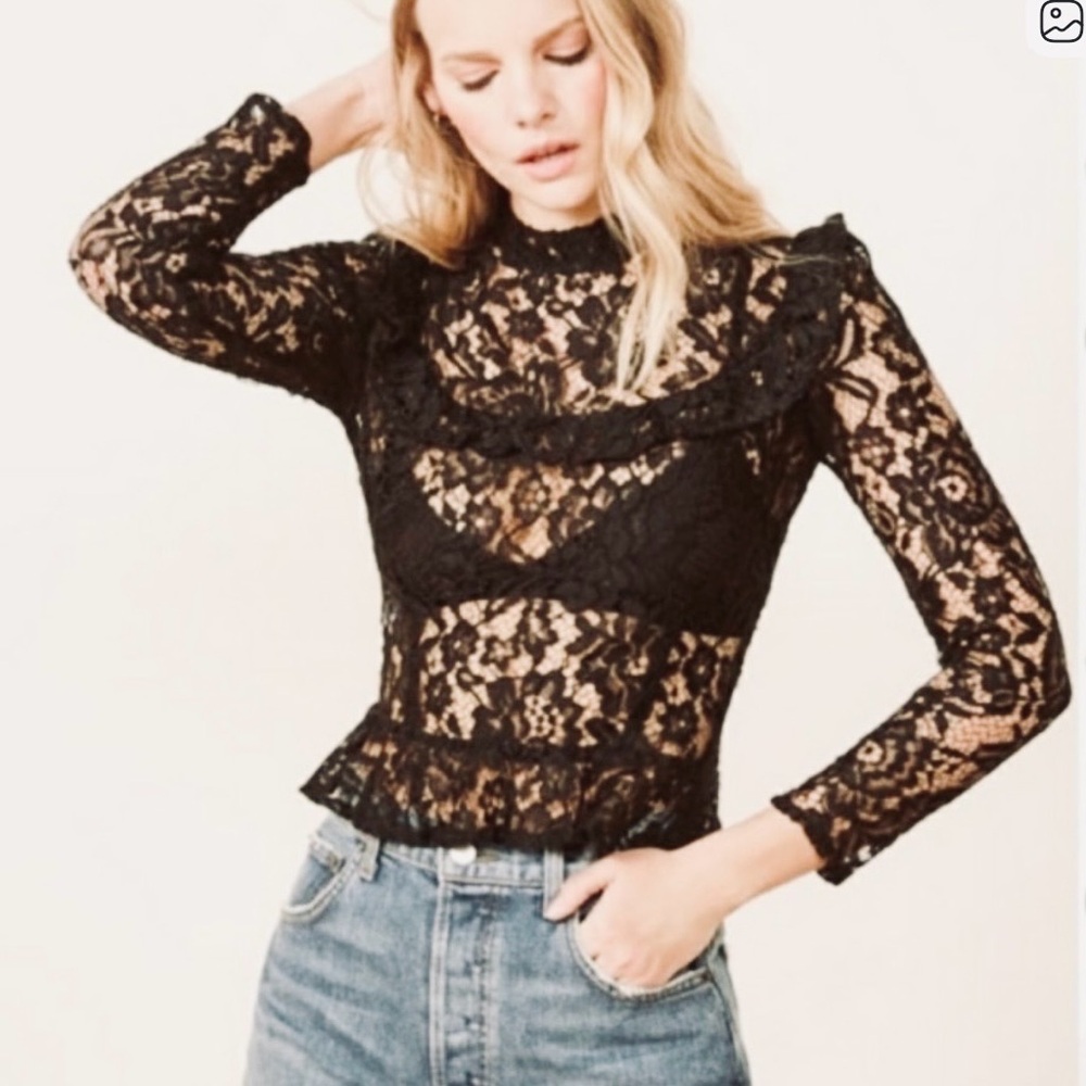 Reformation Lace Top